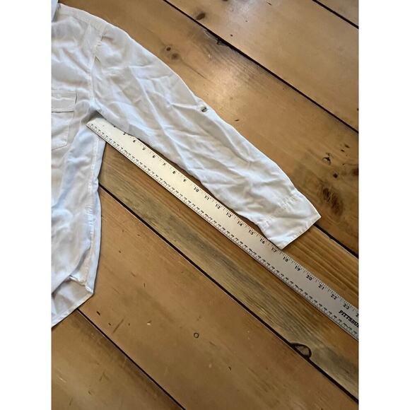 Harper women's white button up collared long sleeve blouse. Small. Lyocell. - Picture 7 of 7